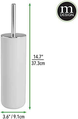 mDesign Компактен Самостоен Пластичен Тоалетен Сад Четка И Држач за Складирање Бања-Пластика И Нерѓосувачки Челик-Цврст, Длабоко