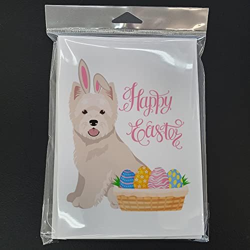 Богатството на Каролина WDK5112GCA7P Westie West Highland White Terrier Велигденски честитки и коверти пакет од 8, празни карти со пликови чудни