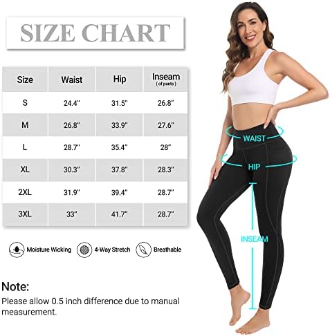 Mirity 4 пакуваат хеланки за јога со џебови за жени - контролни панталони со високи половини за вежбање за тренинг