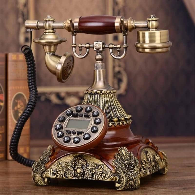 Lepsjgc антички фиксна телефонска мода гроздобер фиксни телефонски сино задно осветлување+лична карта на повикувач+повикувач