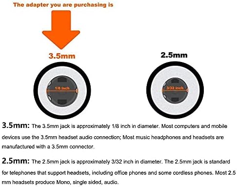 Goessoy 3,5 mm слушалки за мобилни телефони до кабел за адаптер RJ9 -само компатибилен со Yealink SIP -T19P T20P T21P T22P T26P T28P