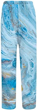 Обични ленти панталони за жени 2023 лето графички принт плус големина исечени панталони еластични панталони со ширина на нозе