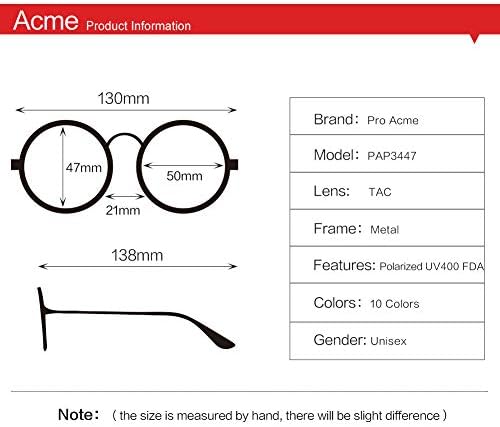 Про Акме Мали Тркалезни Метални Поларизирани Очила За Сонце За Жени Ретро Дизајнерски Стил