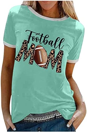 Фудбалски мајки кошули за жени леопард печати обична цврста боја основни врвови на мајката лабава удобна блуза за туника