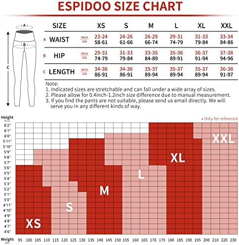 Espidoo 3 пакуваат панталони за јога со џебни женски високи половини хеланки жени