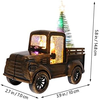 Орнаменти на отворени трактори на Абоофан Божиќни снежни глобуси Осветлени Божиќни фенер Божиќна камион играчка Дедо Мраз украси Божиќни украси