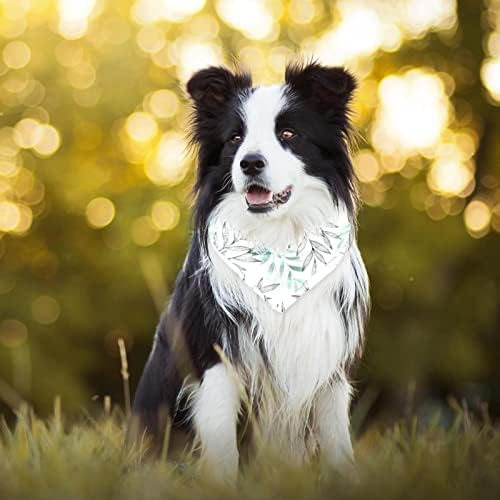 Laiyuhua Dog Bandana Cooling Changhrichief Soft Triangle Dog Bibs Carfue Custom Pet Pet kepwear Apperies за големи и екстра големи кучиња - 2 пакувања сиви сини лисја