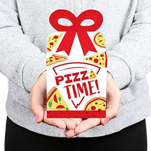 Голема точка на среќа време за забава за пица - кутии за подароци за квадратни фаворити - кутии за лакови за туширање или роденденска забава - сет од 12