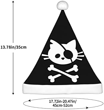 CXXYJYJ Пиратски Мачка Череп И Вкрстена Коска Дедо Мраз Шапка Деца Божиќ Капи Кадифен Божиќ Шапка За Божиќ Нова Година Празник Фестивал