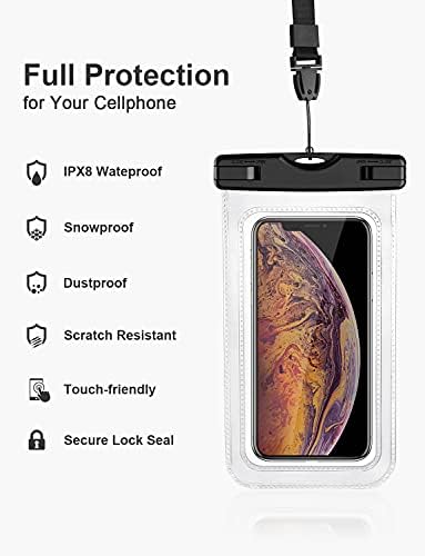 Водоотпорен Телефон Торбичка, 2 Пакет Водоотпорен Случај Подводни Мобилен Телефон Сува Торба, Компатибилен со iPhone13 12 Pro Max