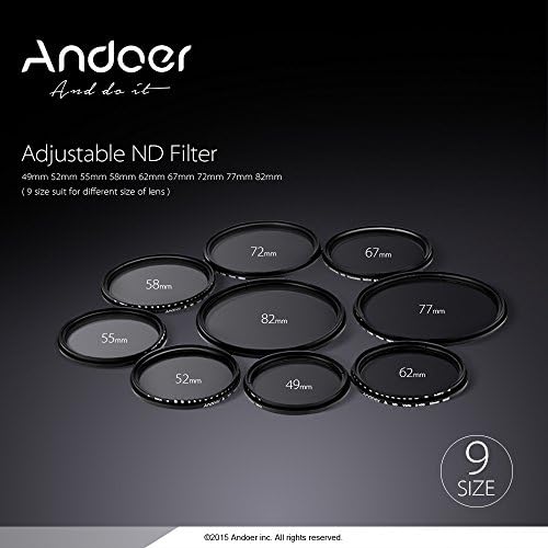 Андоер 62мм ND Фадер Неутрална Густина Прилагодлив ND2 НА ND400 Променлив Филтер За Canon Никон Dslr Камера