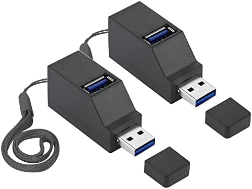 OUCYLG USB Порта Сплитер, 3 Порта USB 2.0 Центар Пристаниште [2 Пакет] Мини USB Центар, 3 Порта 3.0 USB Центар Голема Брзина