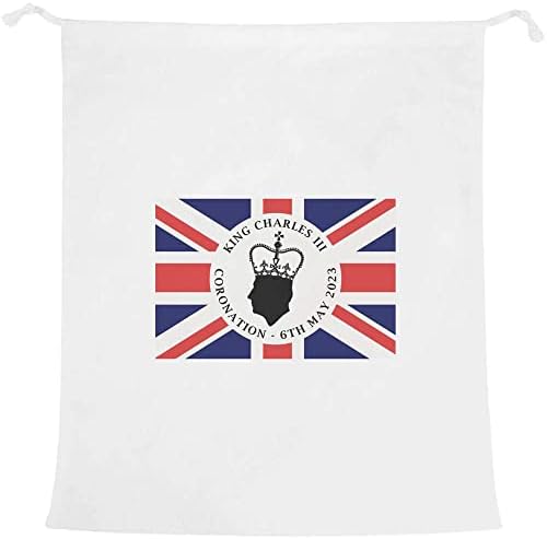 Азеда Кралот Чарлс Крунисување Унија Џек Знаме Торба За Перење/Перење/Складирање