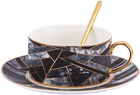 Кригла за керамичко кафе Leapofaith со чинија со чај со чај со чај од чај за канцеларија и домашно кафе, чаша чаша топло ладен пијалок чаша