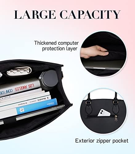 Missnine лаптоп торба 15,6 инчи работни кеси за жени професионален лаптоп тоте PU кожа компјутерска чанта за канцелариски бизнис