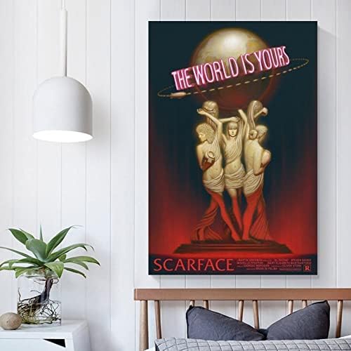 Филмски постери Гангстер Скарфејс светот е ваш wallиден уметнички слики платно wallид декор дома украс дневна соба декор естетски