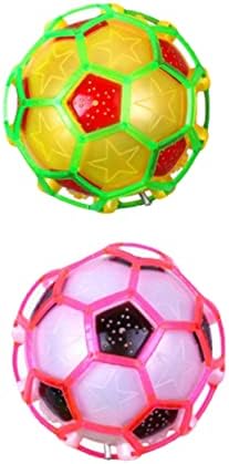 Toyvian 2 парчиња блескави фудбалски деца музички играчки зглобот топки за зглобот, фудбалски затворен затворен дете пластична
