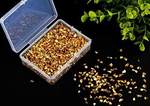 Мелени стакло Неправилни метални чипови попрскуваат бујно големо сјајно злато 100гр 4-6 мм за занаетчиски уметности за нокти