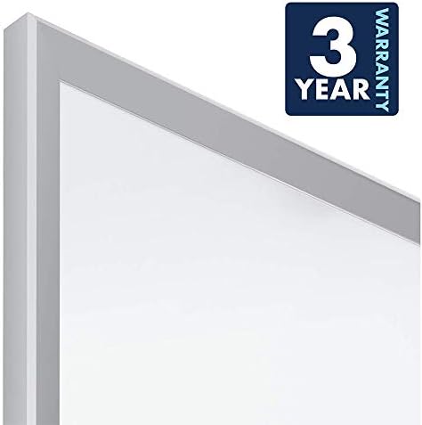 Квартет табла, не-магнетна суво бришење бела табла, 6 'x 4', вкупна бришење, сребрена рамка за алуминиум