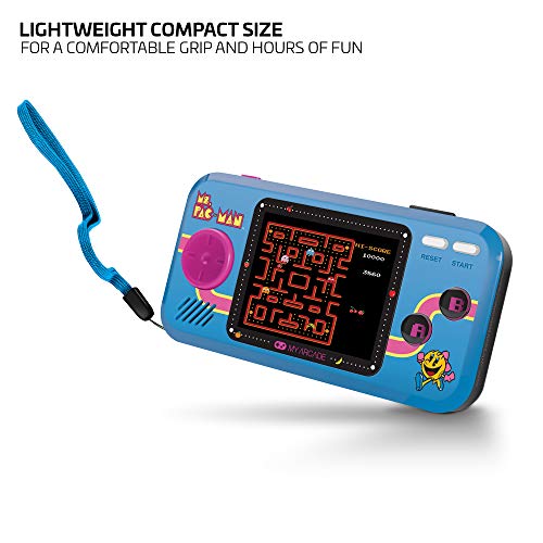 Конзола за рачно играње на џебни играчи со аркада: 3 вградени во игри, г-ѓа Pac-Man, Sky Kid, Mappy, колекционерски, целосен приказ на боја, звучник, контроли на јачина на звук, п