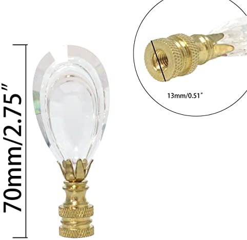 Велвик 2 парчиња финале на ламби од типот на кристал, чисто кристално копче за солза за фиксирање и декорација на сенката на ламбата