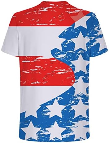 Moxiu Stars and Stripes кошули за мажи Графички екипаж печати американско знаме, патриотски американски знаме со кратки ракави маица