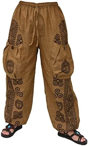Сијамроза јога харем панталони мажи жени обични баги салони панталони 2 големи џебови