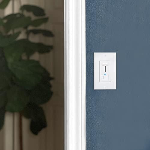 Maxxima Dimmer Електричен прекинувач за светло со сина индикаторска светлина, LED компатибилен, 3-насочен/единечен пол, 600 вати макс, вклучена wallидна плоча