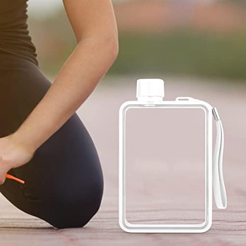 INOOMP Water Bottles Water Bottles Water Bottles Water Bottles Aesthetic Water Dispenser White Flat Drinking Bottle Outdoor Water Carrying Bottle