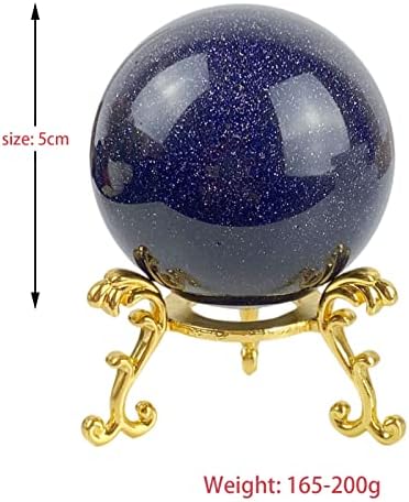 1,9-2 инчи заздравувачки кристали сина песочна топка сина боја на кристална сфера топка со штанд