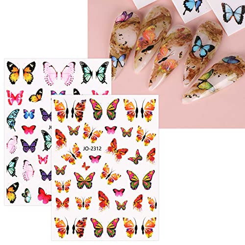 Jmeowio 12 листови налепници за уметност од пеперутка за нокти Декларации самолепливи pegatinas uñas пролетно лето на ноктите за нокти Додатоци за украсување