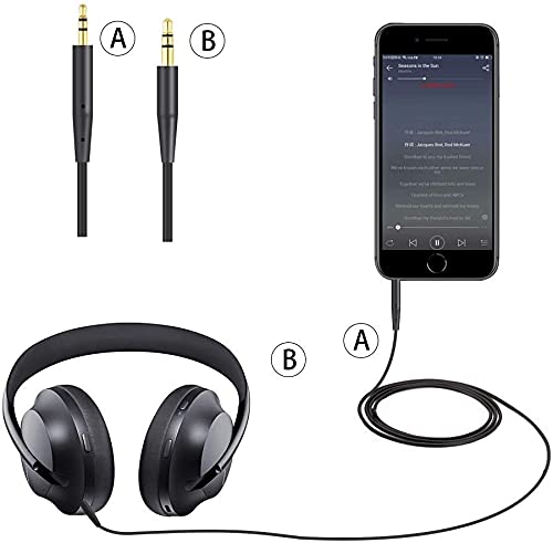 Замена QC35 Аудио кабел за кабел за слушалки Компатибилен со Bose QuietComfort 35 QC35 QC35 II QC45 QC25 OE2 OE2I NC700 SoundLink Soundtrue