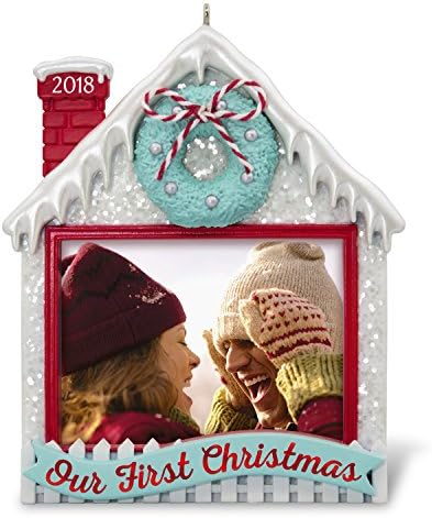 Hallmark Keepsake Christmas Ornament 2018 година датира, нашата прва Божиќна рамка за слики, рамка за фотографии, персонализирана