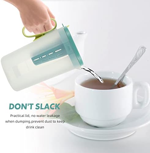 Ладен Чај Пластична Вода Стомна Со Капак: Голем Капацитет Вода Стомна Пластична Ладна Вода Котел Пијалок Стомна Со Инфузија Кујна Прибор Зелена