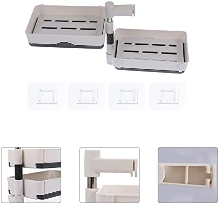 Healifty корпа за решетки за бања метална туш решетката за складирање на тоалети бесплатно перфорација wallид-монтиран простор алуминиумска полица за кујна бања вежба- ?