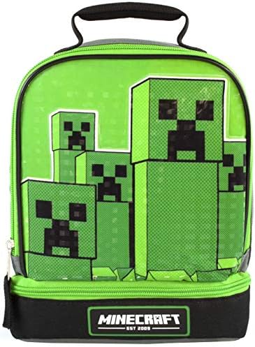 Minecraft Ручек Кутија Ползавец Патент Оддел Зелена Ручек Торба Една Големина