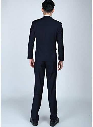 Мажите '3 парче цврста боја костум постави единечни тенок јакна тенок јакна елек панталони формални деловни свадбени матурски