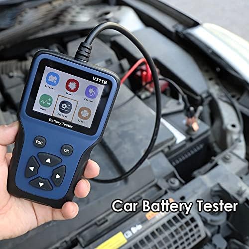 Слатиом 12V тестер за тестер на батерија за автомобили дигитален LCD дијагностички тестер за батерии автомобилски аналитичар за започнување на алатка за скенер за по