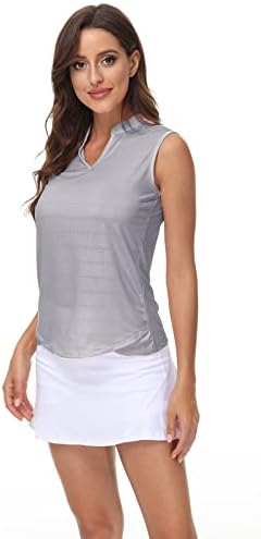 Trendimax жени 2 пакувања кошули за голф без ракави V вратот тенис Поло кошула Брза сув атлетски резервоар за вежбање на врвови