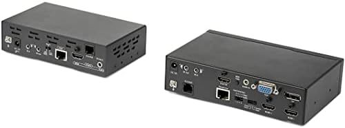 Комплет за Extender на Multi -Intuder на Startech.com - Вграден прекинувач и видео скалатор - DisplayPort HDMI и VGA преку CAT6 или CAT5, црна