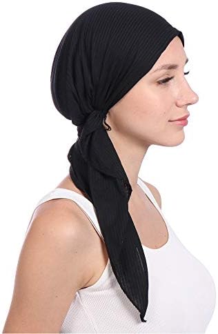 Хемо -капаче на жената, истегната бандана турбанска капа, истегната глава, пред -врзана глава на главата за рак за опаѓање на косата од карцином