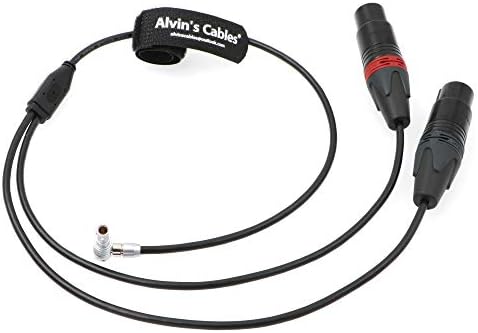 Каблите на Алвин Две XLR 3 пински женски до 5 пински машки десен агол Аудио влезен кабел за ARRI Alexa Mini