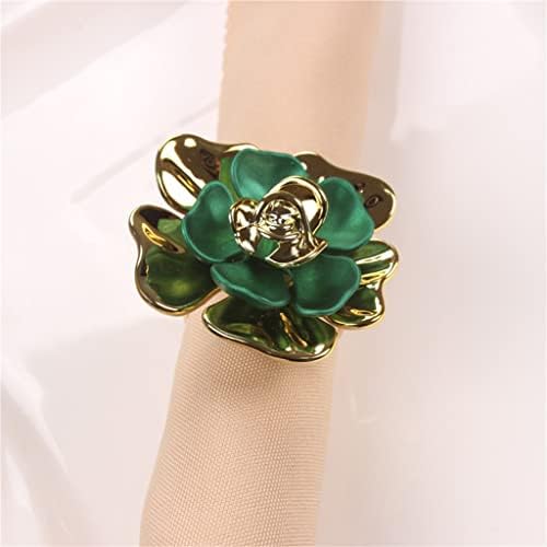 MJWDP 6PCS со две бои цветни салфетки прстен за свадбени прстени за салфетка прстен (боја: зелена, големина