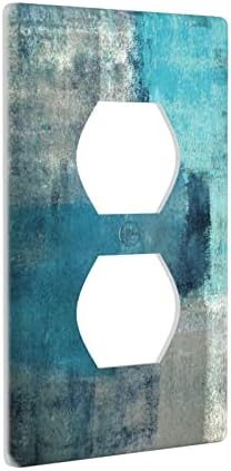 1-банда дуплекс приклучок за приклучок Декоративни сини сиви апстрактни уметнички wallидни плочи декор електрични капаци за