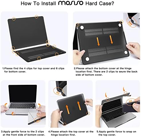 Mosiso компатибилен со MacBook Air 13,6 инчи кутија 2022 2023 Објавување A2681 M2 Chip Touch ID, пластична тврда школка кутија и размавта торба