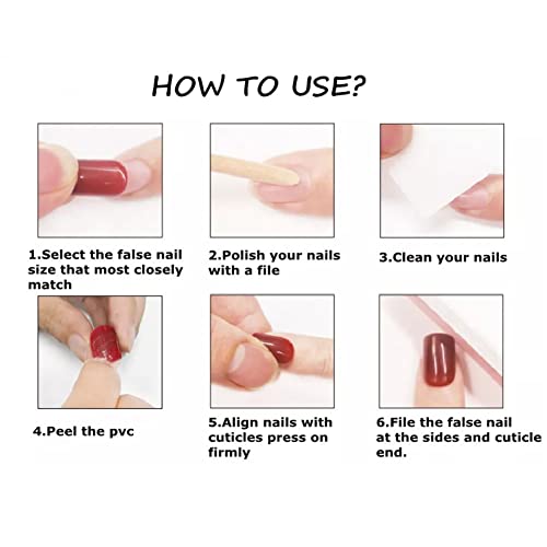 24 парчиња притиснете на ноктите кратки плоштади лажни нокти со гел за жени и девојчиња