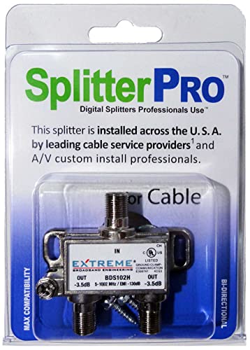 SplitterPro - Професионалци за дигитални разделувачи Инсталирајте секој ден преку S. S. A. двонасочен сплитер на коаксијален кабел, 1 GHz за HDTV/4K/8K телевизор, голема брзина на