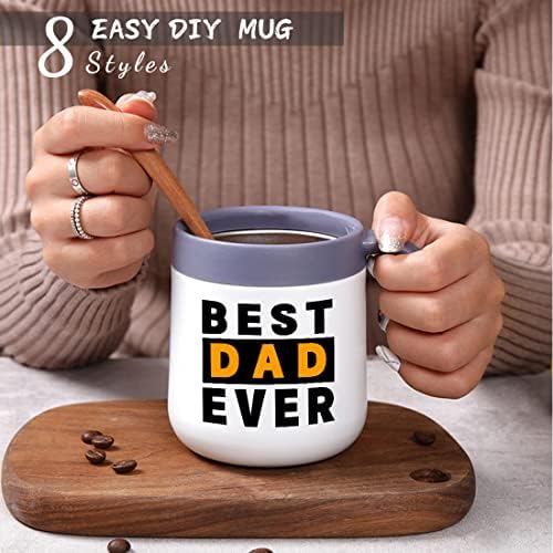 Подарок за Вујом за тато и мажи, најдобар татко некогаш кафе, изолиран чај од чај со рачка и капак, роденденска тато кригла за