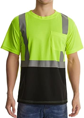 Класични маици со висока видливост на Sksafety, Брзи суви Класа 2 безбедносни кошули за мажи ＆ жени, брз сув рефлексивен краток ракав за дишење