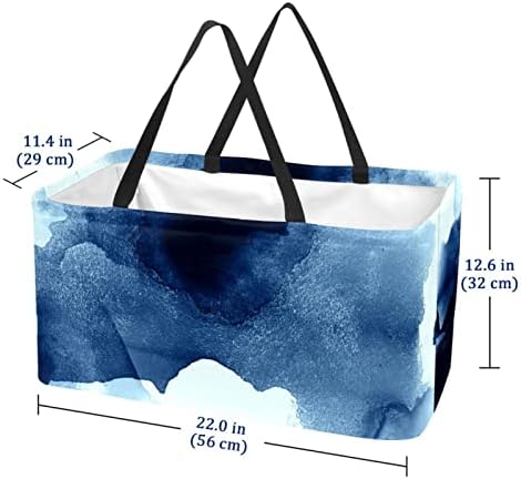 Кошар за еднократно шопинг морски бранови сина текстура преносна виткање пикник намирници кеси за перење алишта за торба за купување тота